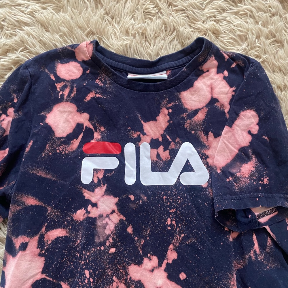 Hand bleached FILA t shirt woman’s size small